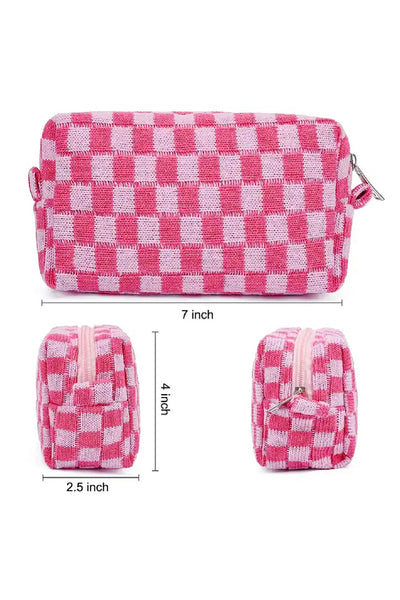 Checkered Cosmetic Pouch