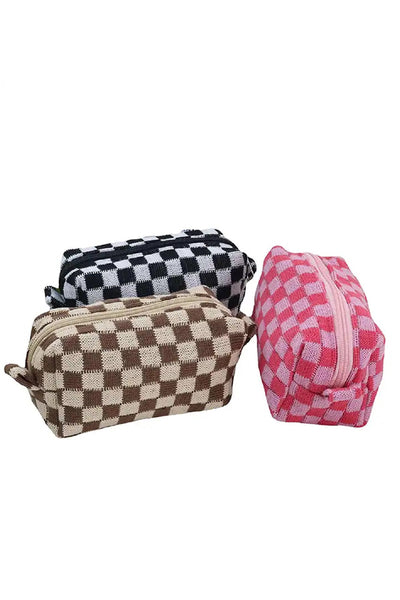 Checkered Cosmetic Pouch