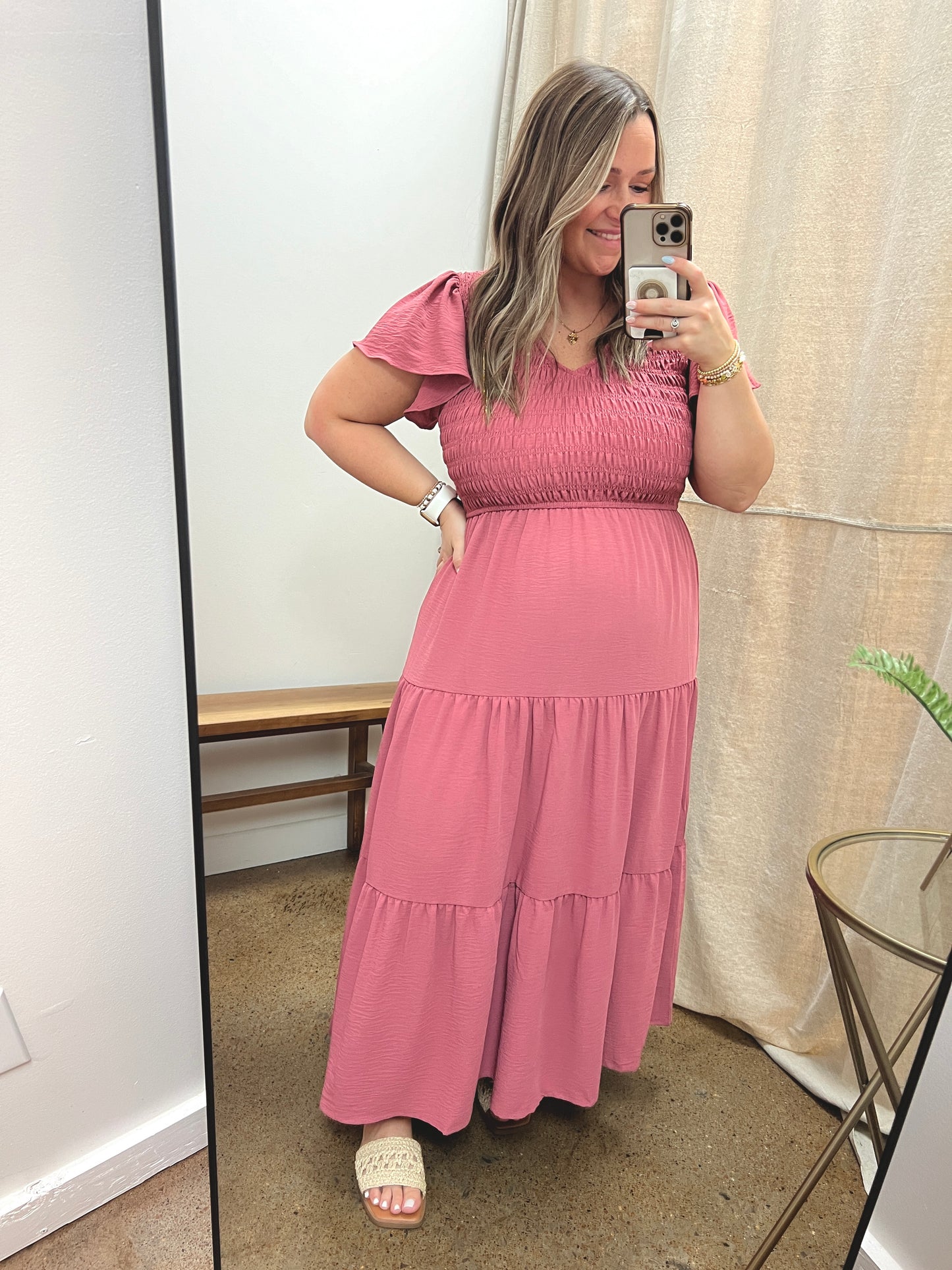 Curvy Flutter Midi Dress