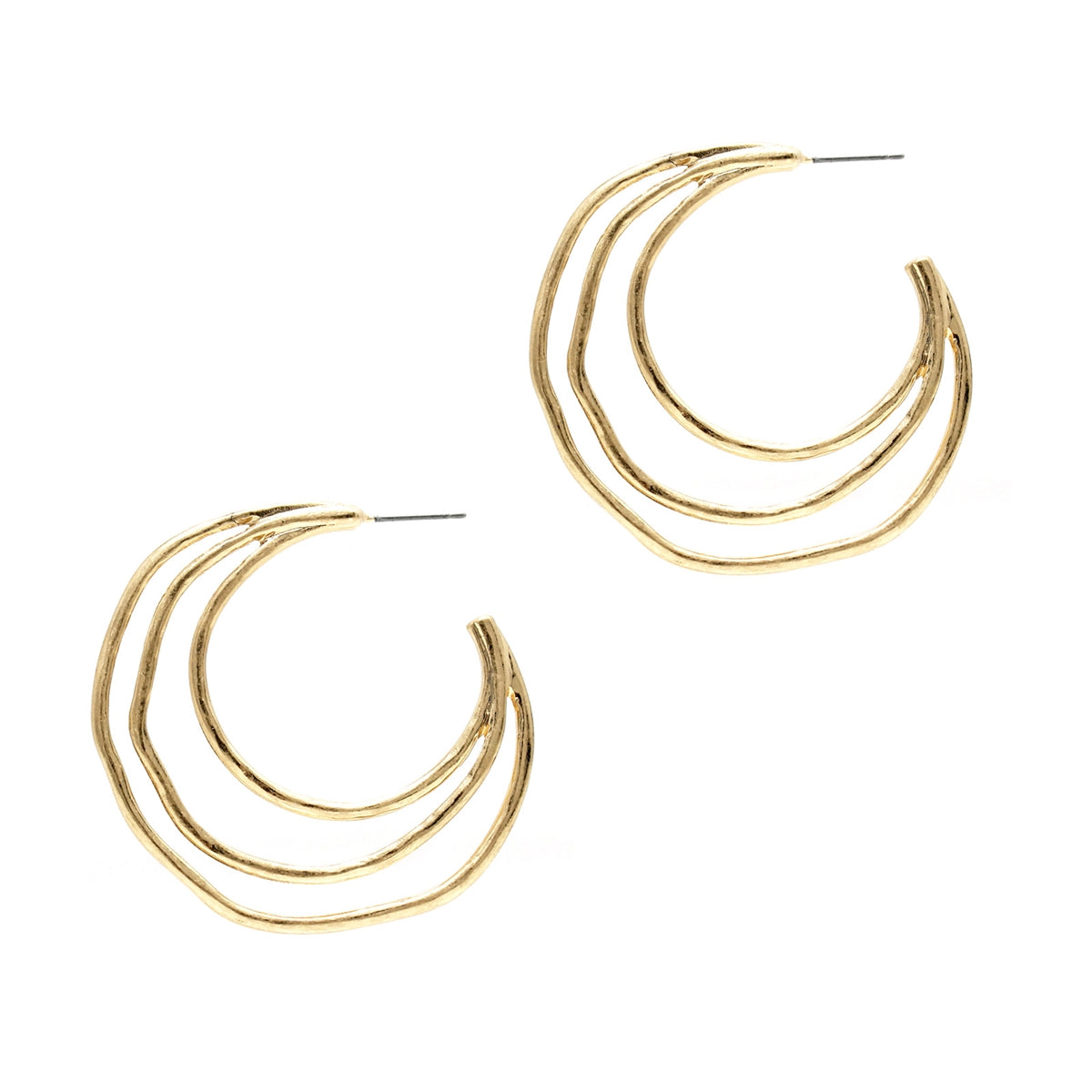 Layered Crescent Moon Earring